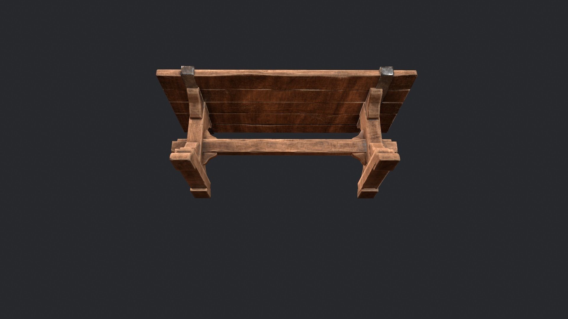 Wooden Table - Wooden Bench - Garden Bench - Work Bench - Bench  Low-poly 3D model_10