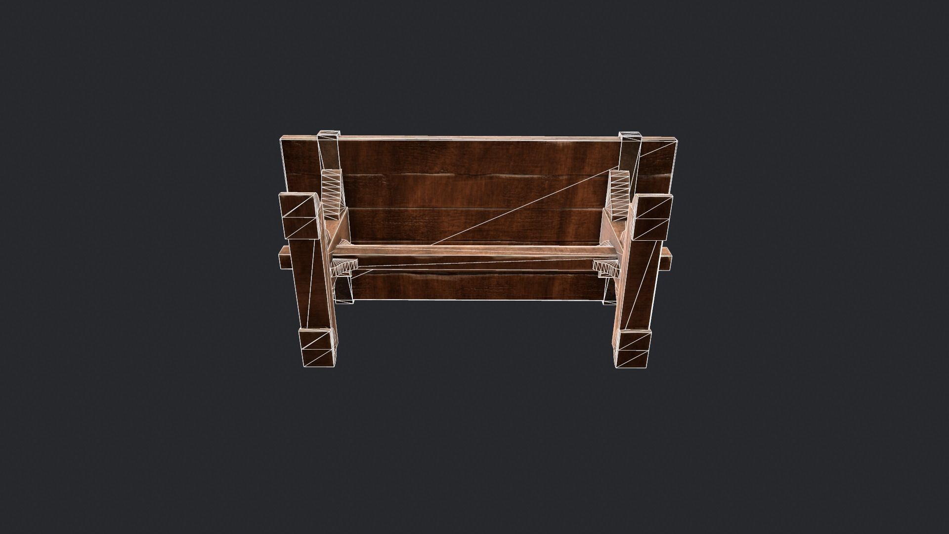 Wooden Table - Wooden Bench - Garden Bench - Work Bench - Bench  Low-poly 3D model_6