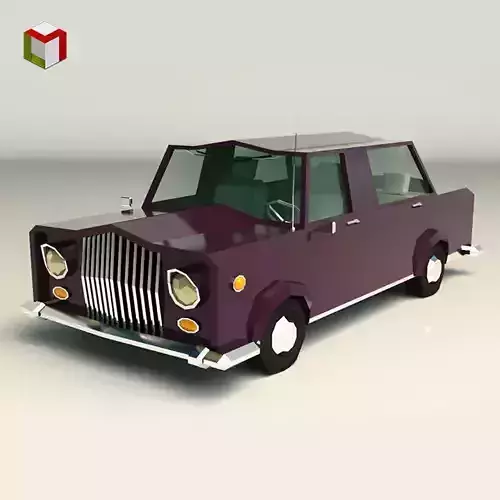 Low Poly Sedan Car 02 Low-poly 3D model
