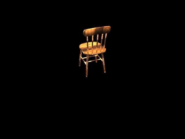 Wooden Chair 3d Low-poly 3D model