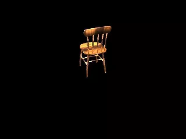 Wooden Chair 3d Low-poly 3D model_0
