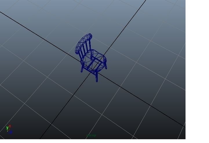 Wooden Chair 3d Low-poly 3D model_4