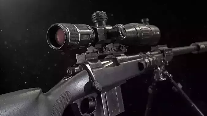 M40 Sniper Rifle - Mid Poly 3D model