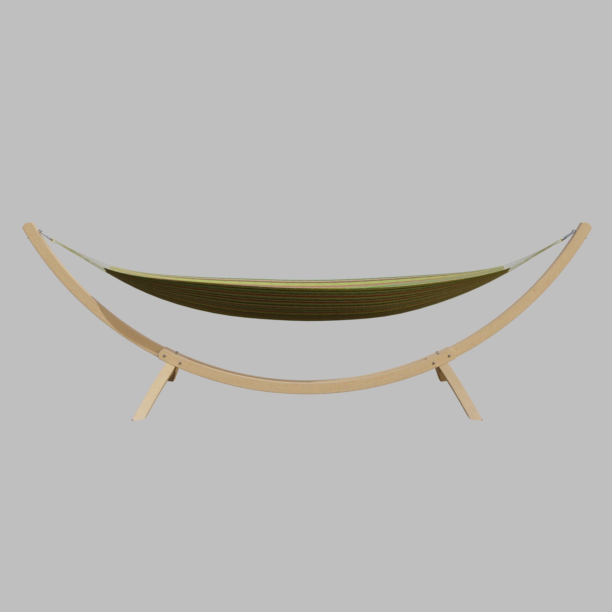 Hammock with fancy wooden frame - AR VR ready Low-poly 3D model_4