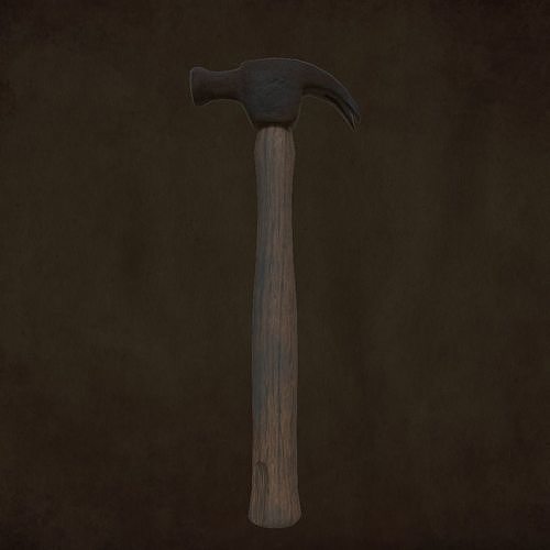 old rusted hammer game ready Low-poly 3D model