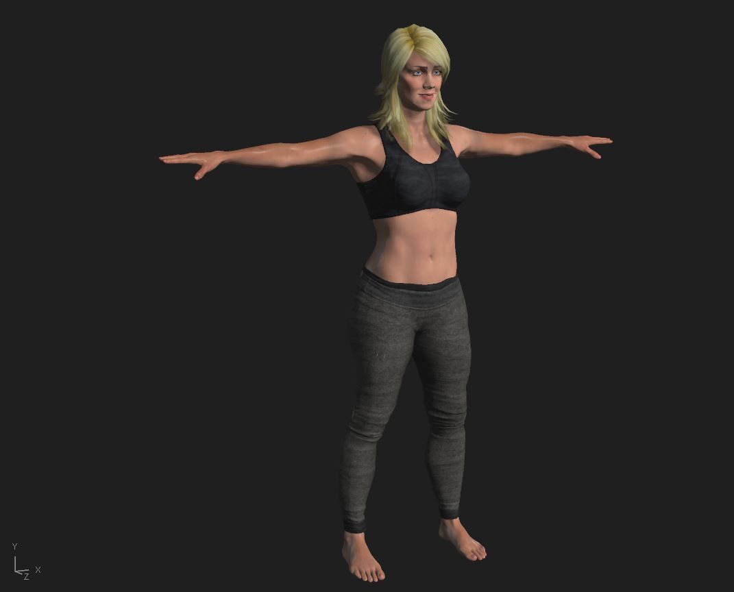 FITNESS GIRL WITH 8 SPORTS AND TWERK ANIMATIONS 3D model_7
