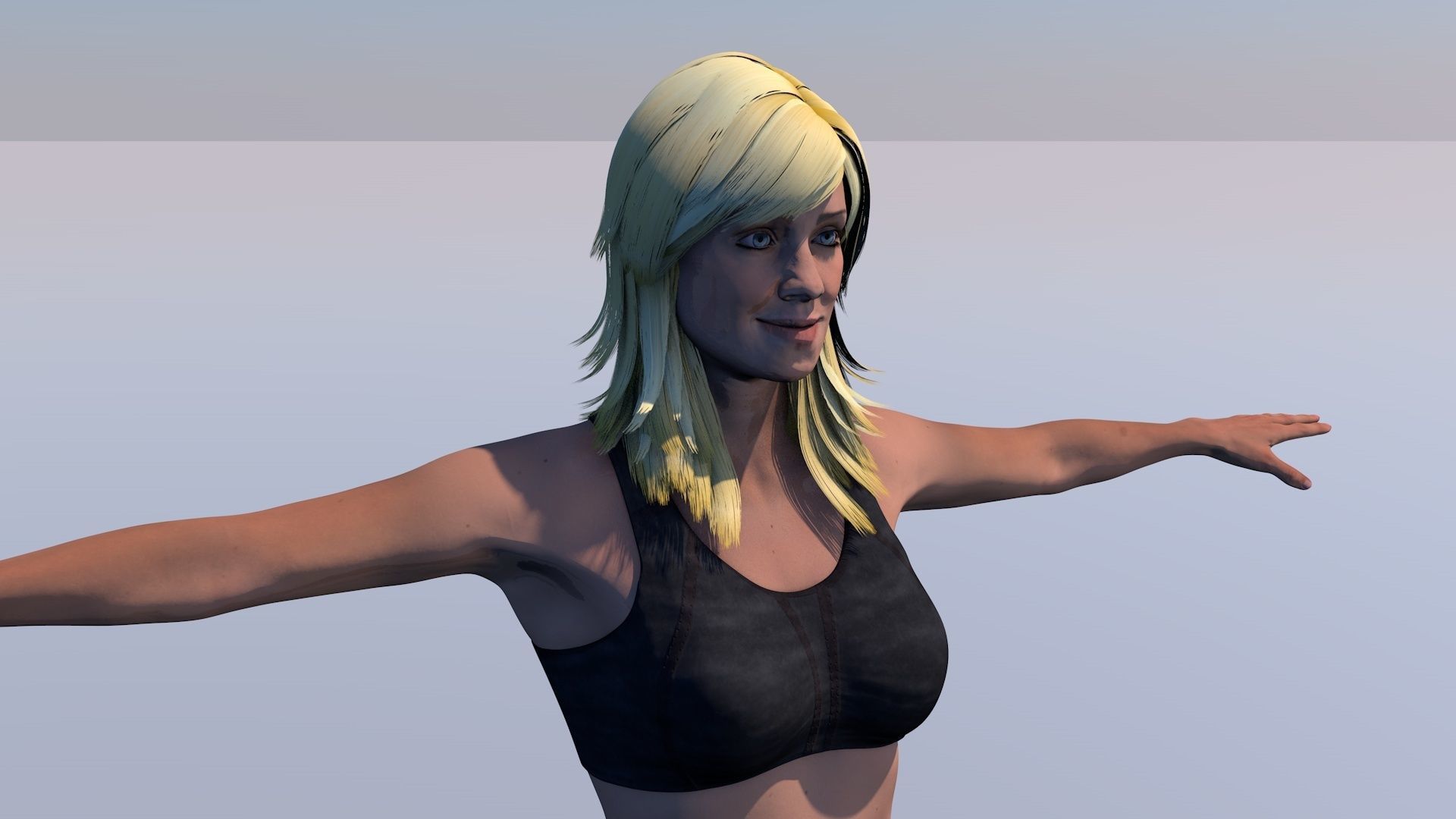 FITNESS GIRL WITH 8 SPORTS AND TWERK ANIMATIONS 3D model_5