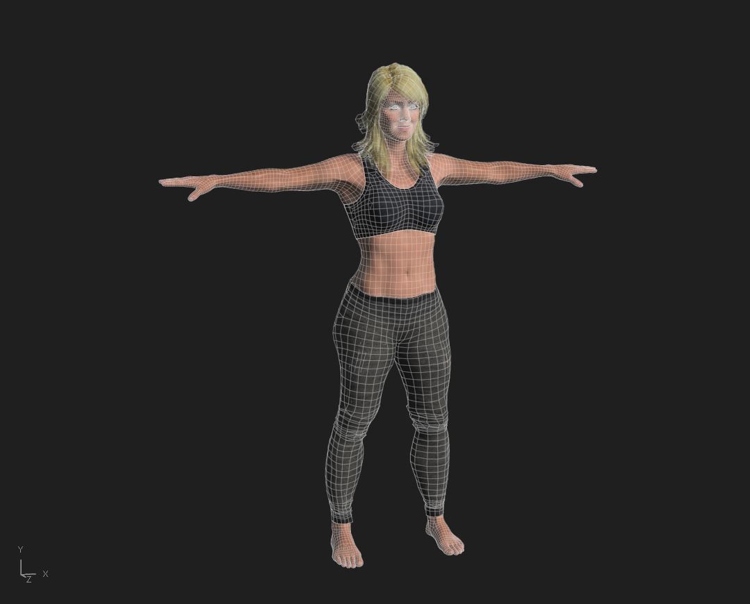 FITNESS GIRL WITH 8 SPORTS AND TWERK ANIMATIONS 3D model_8