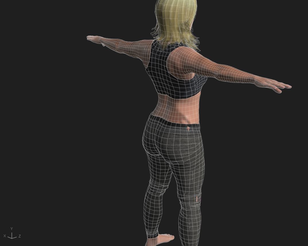 FITNESS GIRL WITH 8 SPORTS AND TWERK ANIMATIONS 3D model_11