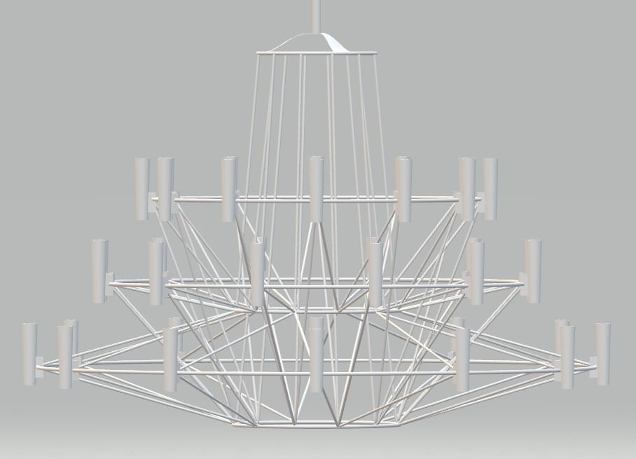 Modern ceiling lamp 3D model_8