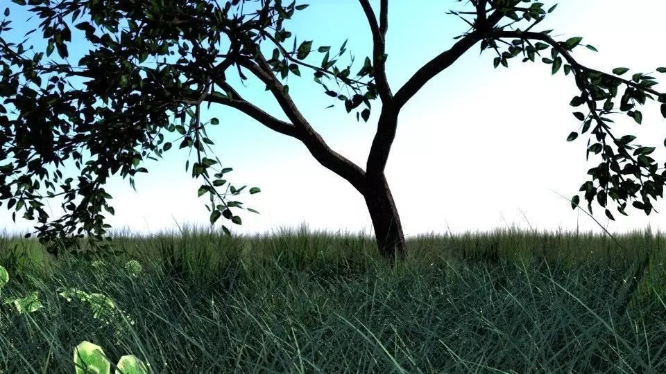 High quality animated poly tree Free low-poly 3D model