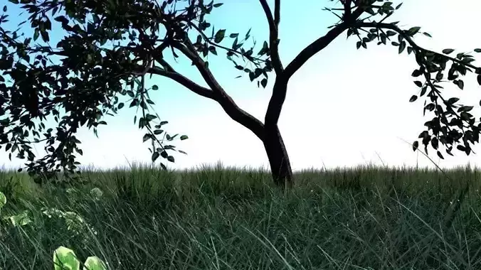 High quality animated poly tree
