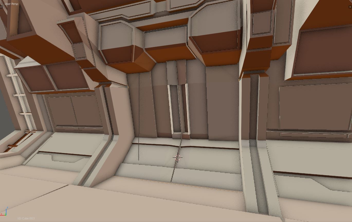 Modern Scifi Hangar Corridor 3d Modules Low-poly 3D model_2