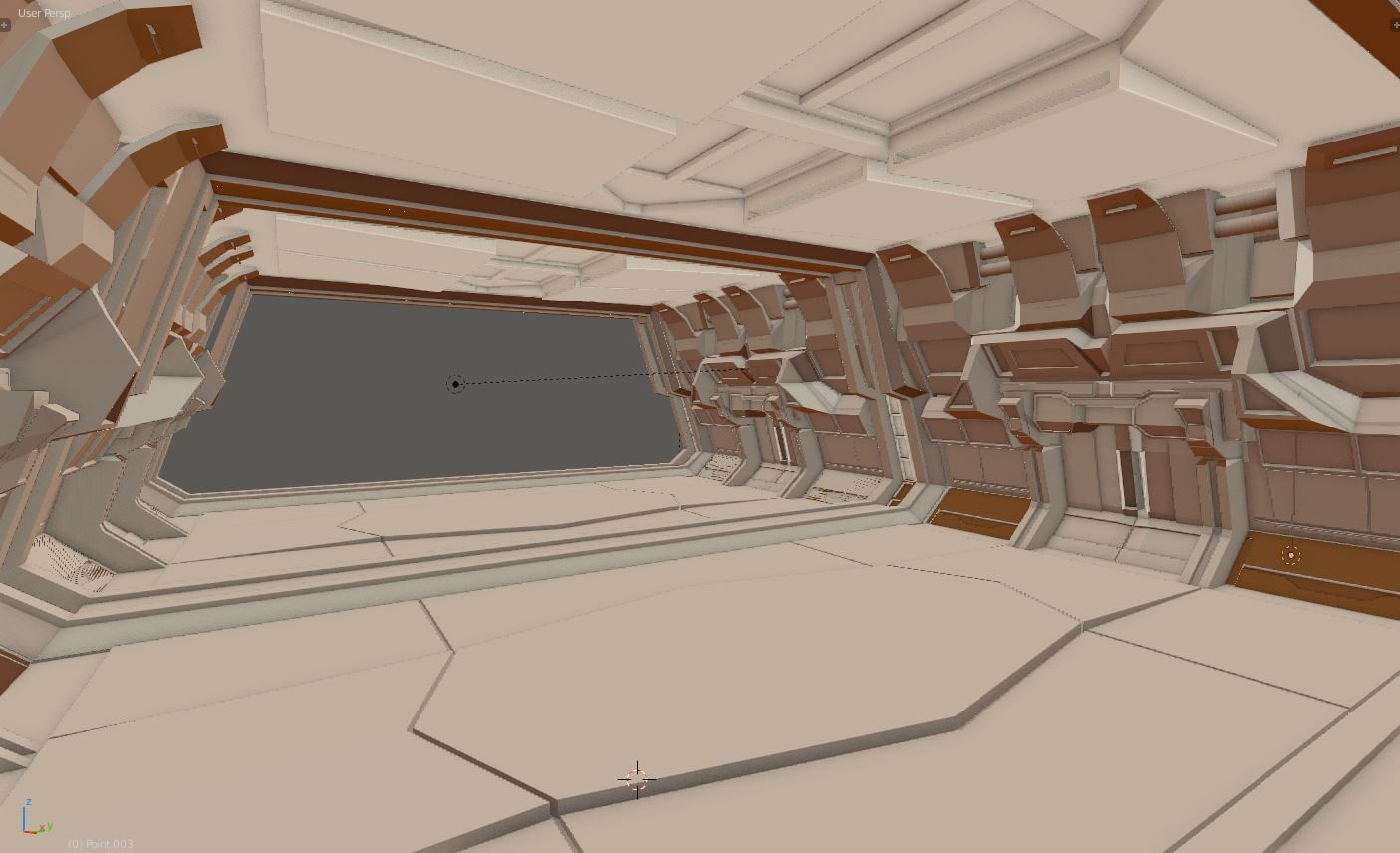 Modern Scifi Hangar Corridor 3d Modules Low-poly 3D model_4