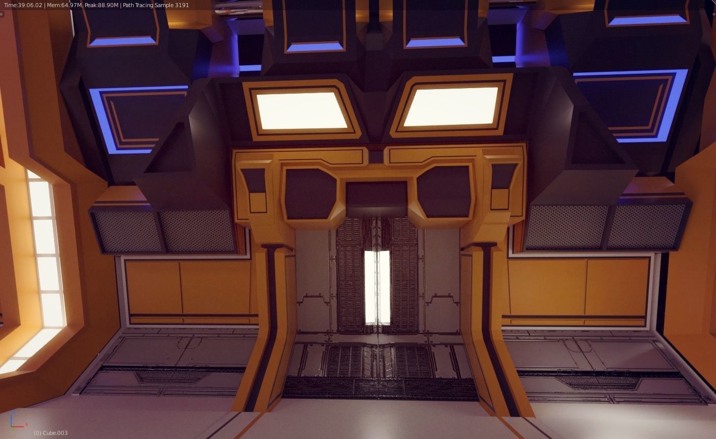 Modern Scifi Hangar Corridor 3d Modules Low-poly 3D model_5