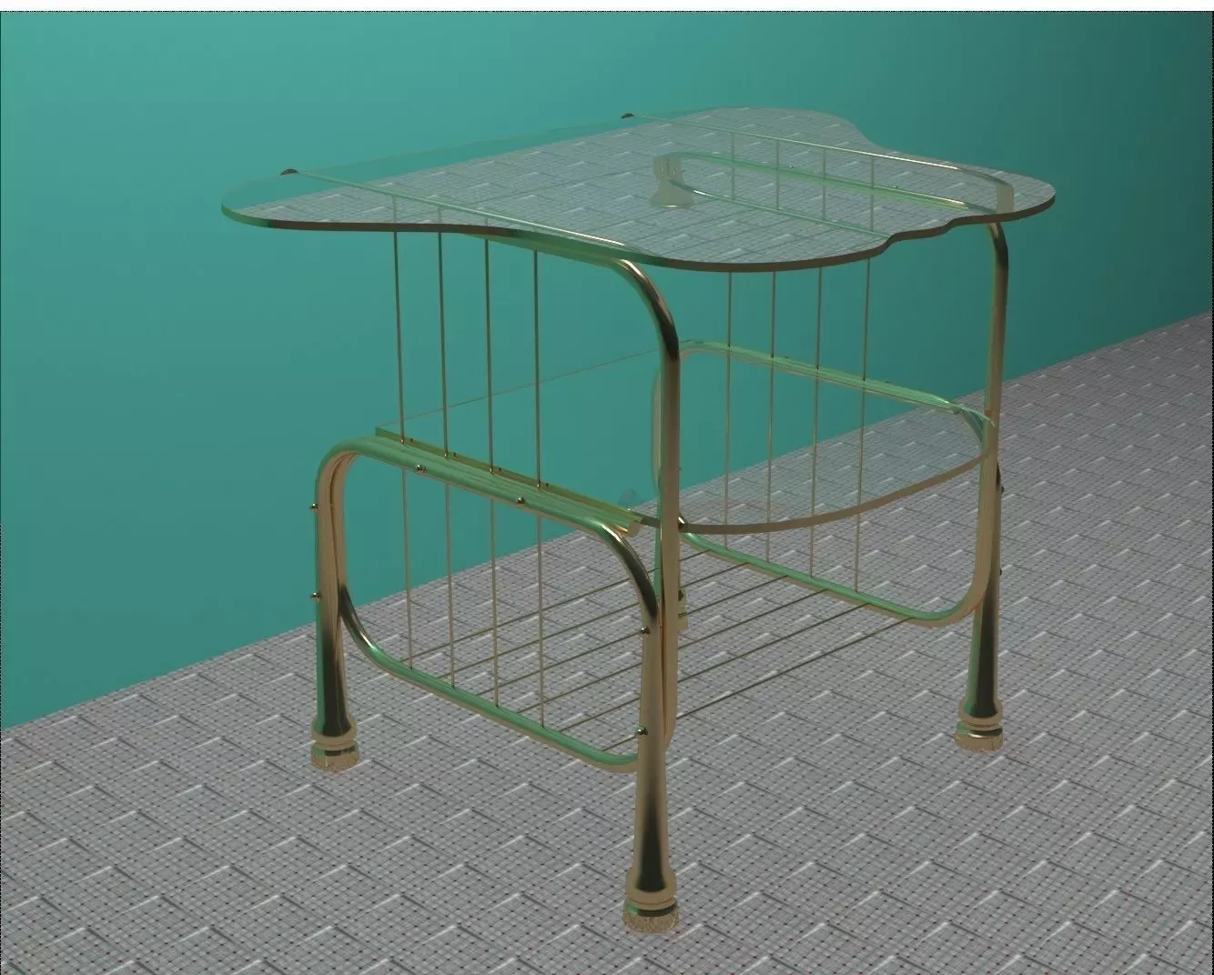 GlassTop Television stand 3D model