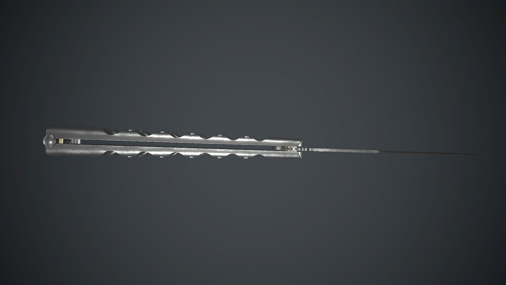 Titanium Balisong Knife PBR Game Ready Low-poly 3D model_19