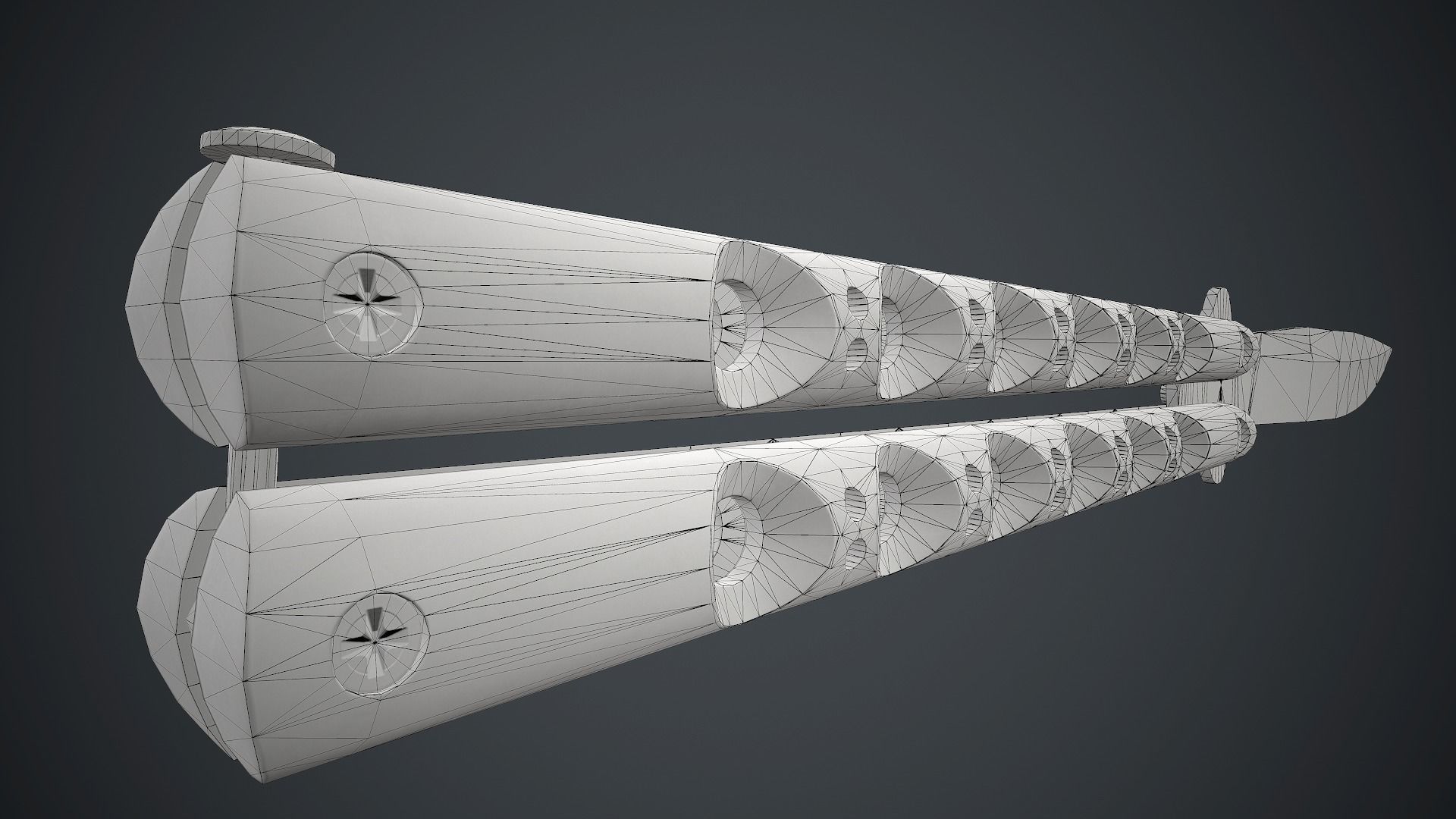 Titanium Balisong Knife PBR Game Ready Low-poly 3D model_23