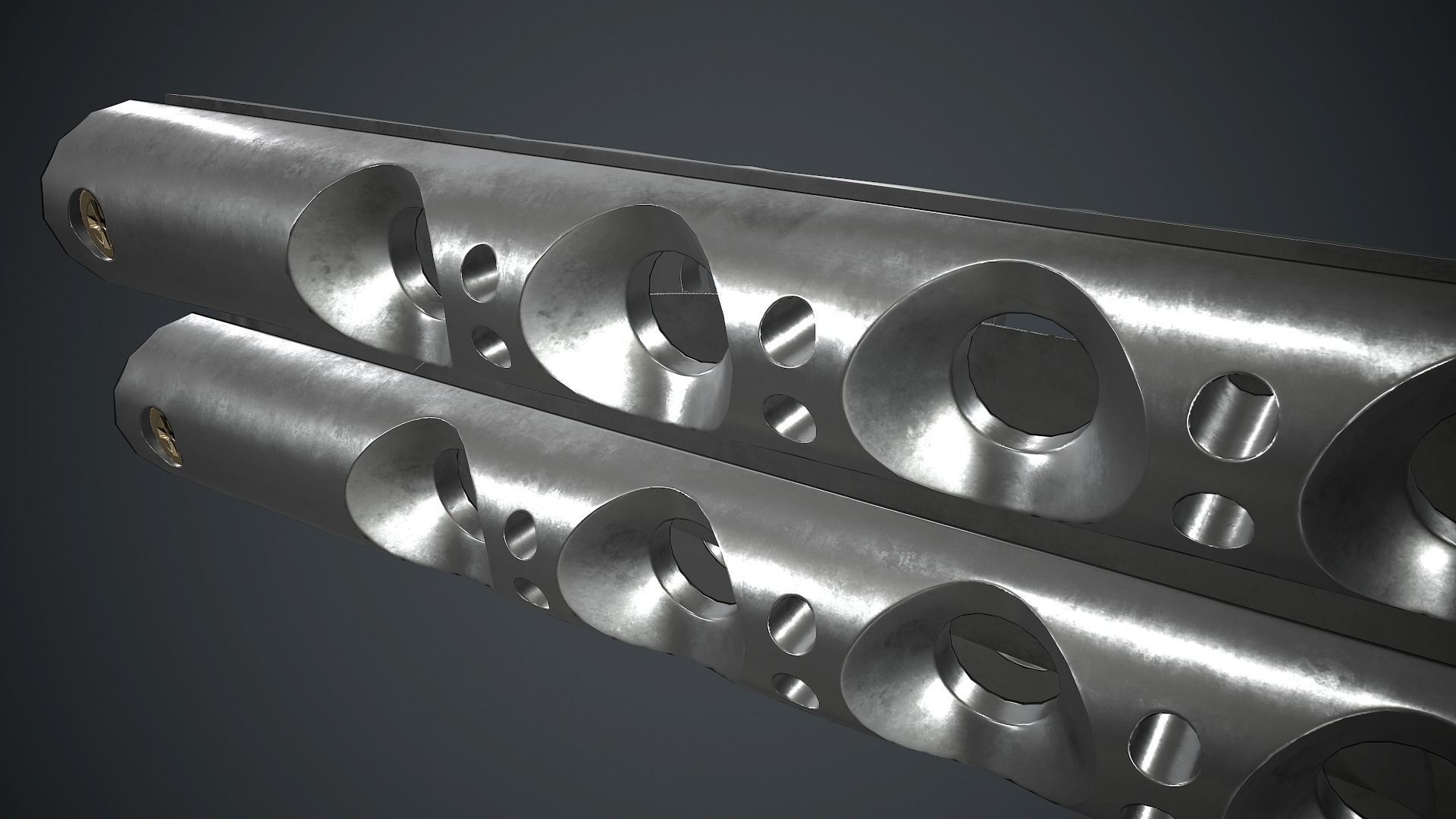 Titanium Balisong Knife PBR Game Ready Low-poly 3D model_17