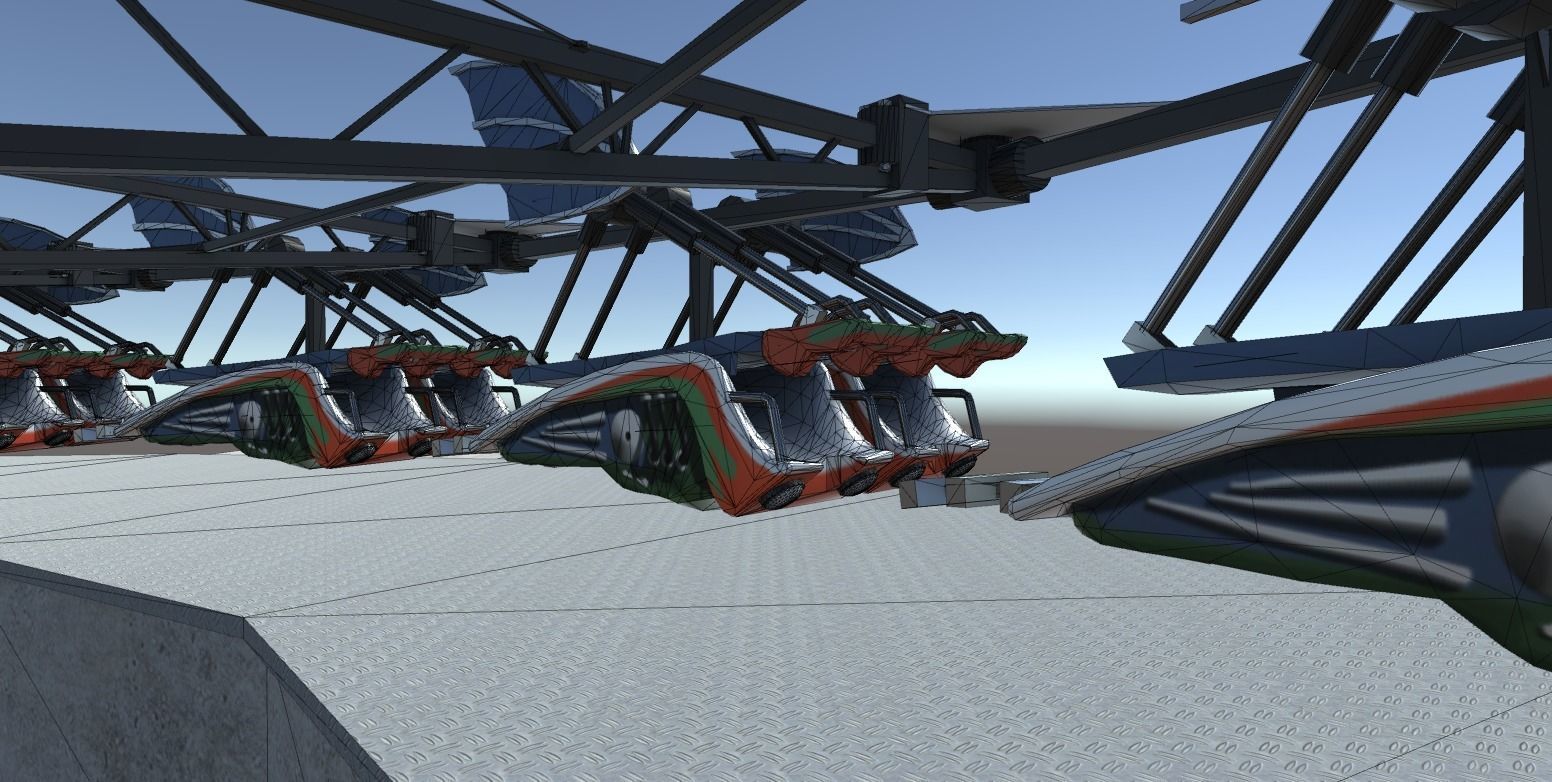 High Detail Fairground Ride 05 - Flyaway Low-poly 3D model_6