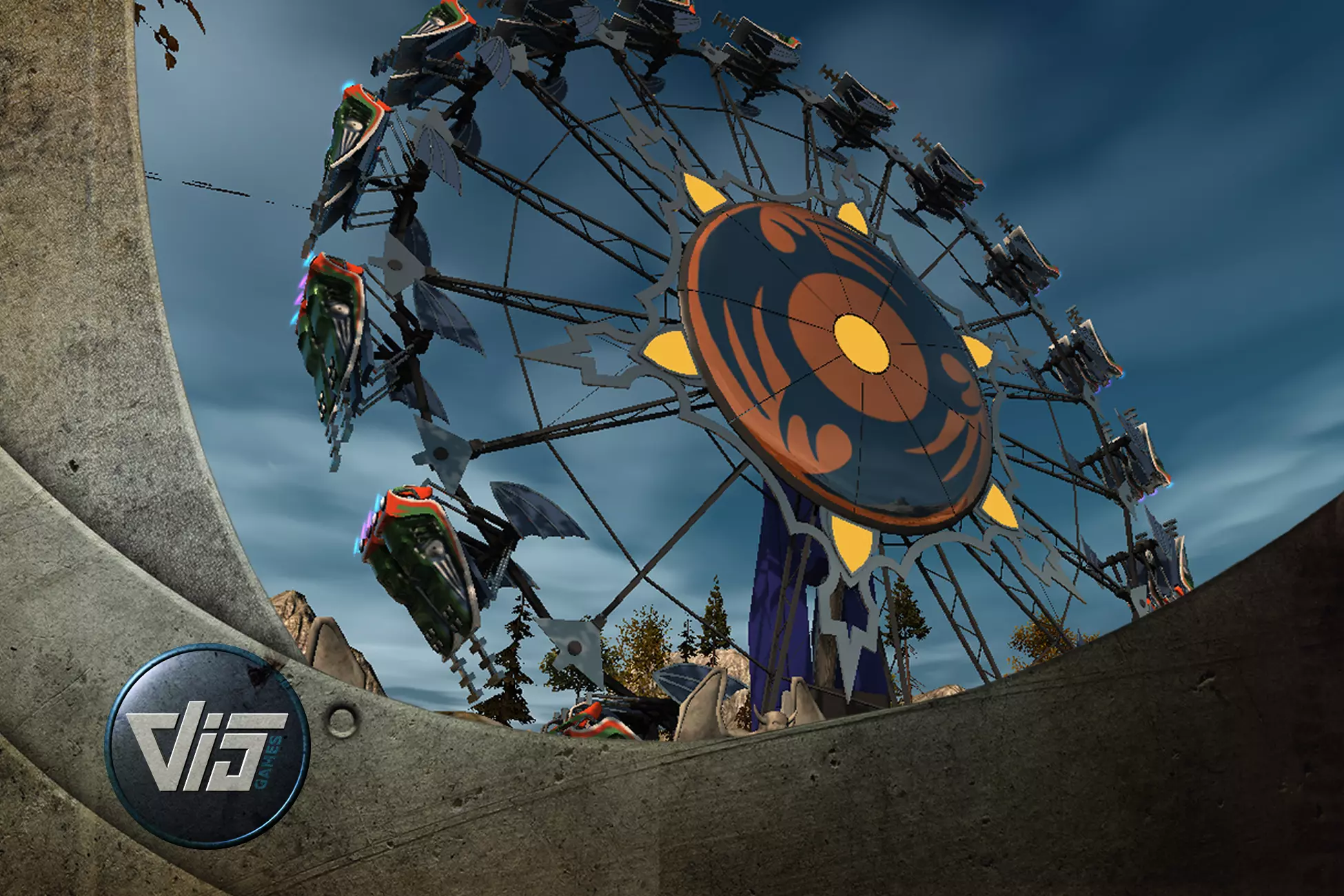 High Detail Fairground Ride 05 - Flyaway Low-poly 3D model_0