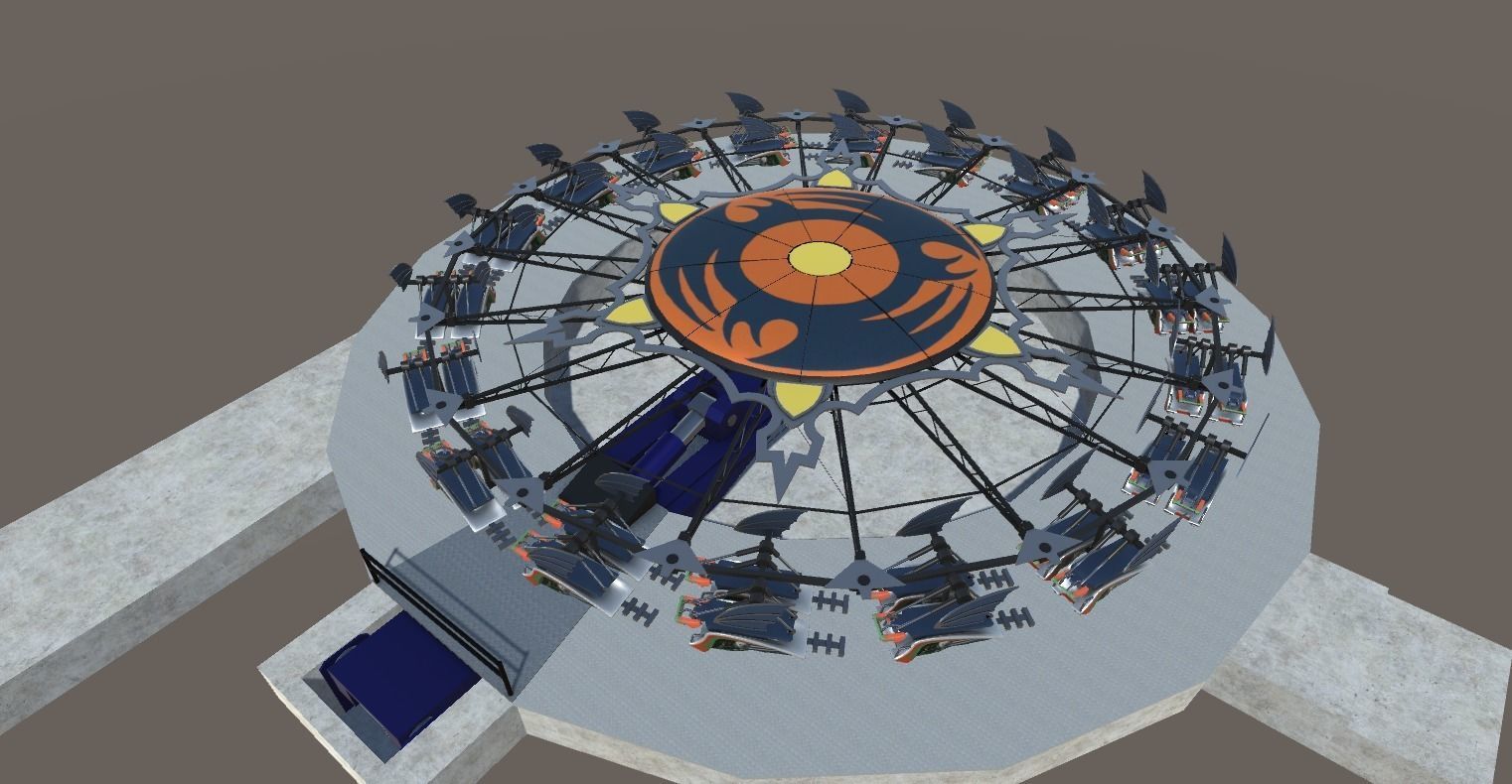 High Detail Fairground Ride 05 - Flyaway Low-poly 3D model_1