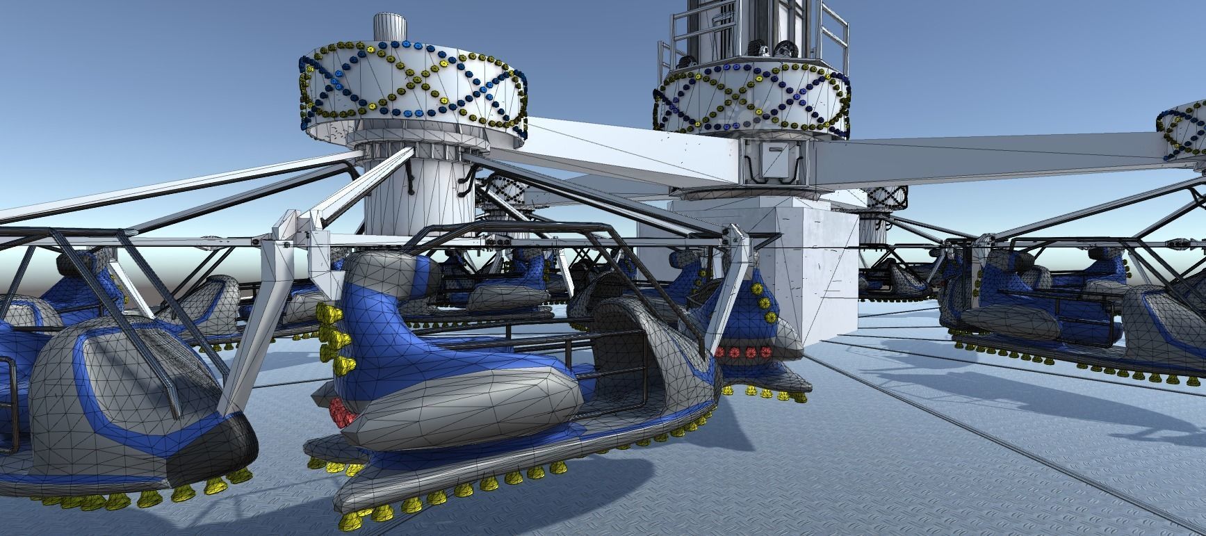 High Detail Fairground Ride 08 - Ikarus Low-poly 3D model_7