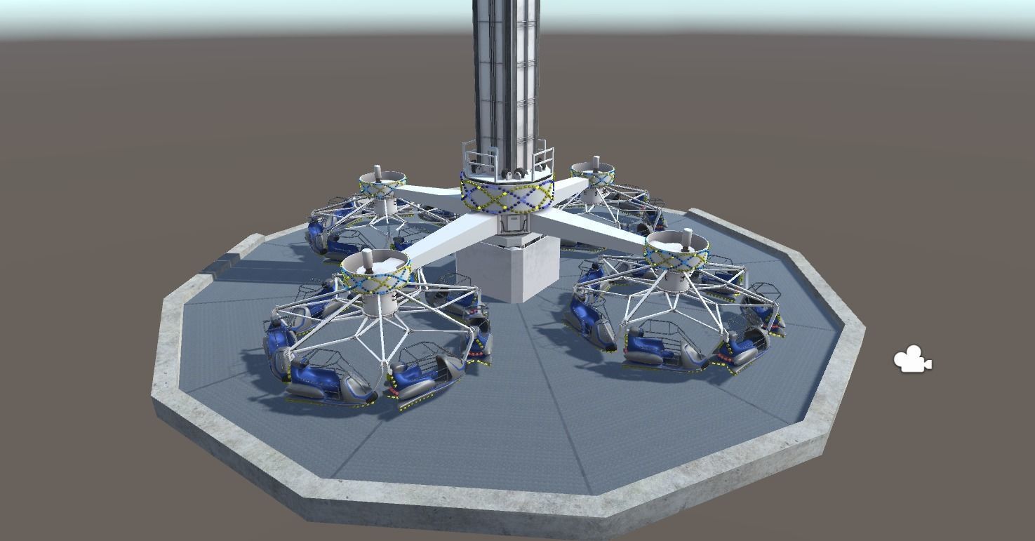 High Detail Fairground Ride 08 - Ikarus Low-poly 3D model_4