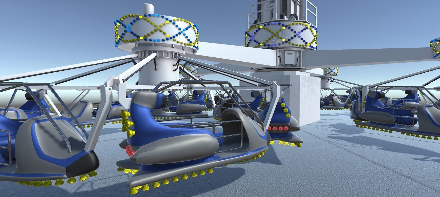 High Detail Fairground Ride 08 - Ikarus Low-poly 3D model_2