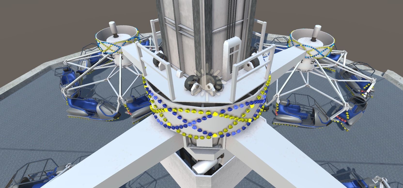 High Detail Fairground Ride 08 - Ikarus Low-poly 3D model_3