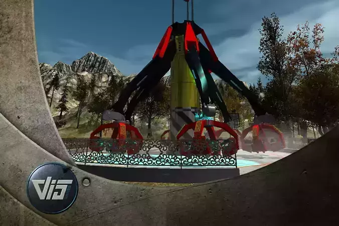 High Detail Fairground Ride 09 - Jump2 Low-poly 3D model