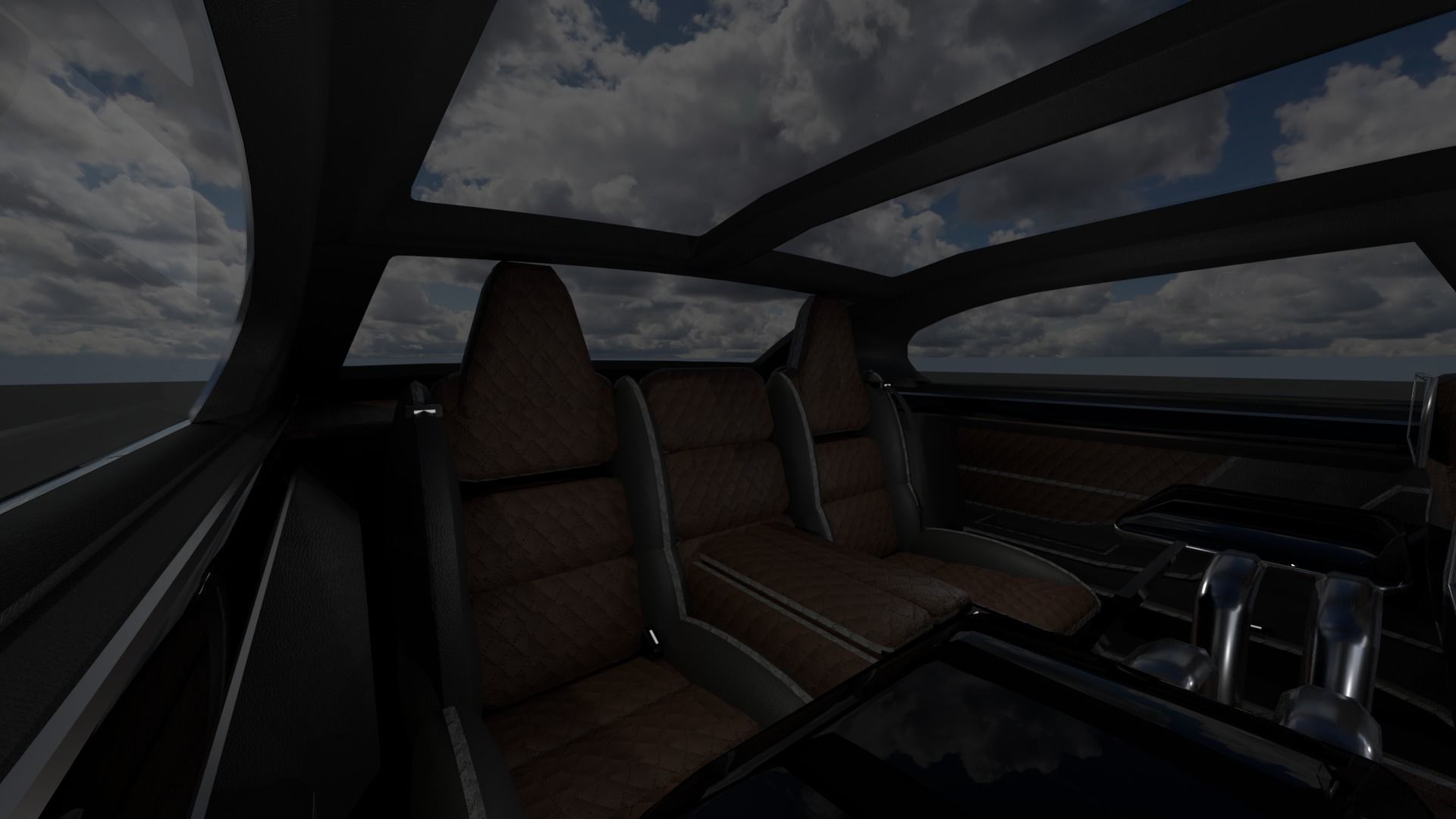 Generic Large 4 Door Sedan Low-poly 3D model_11