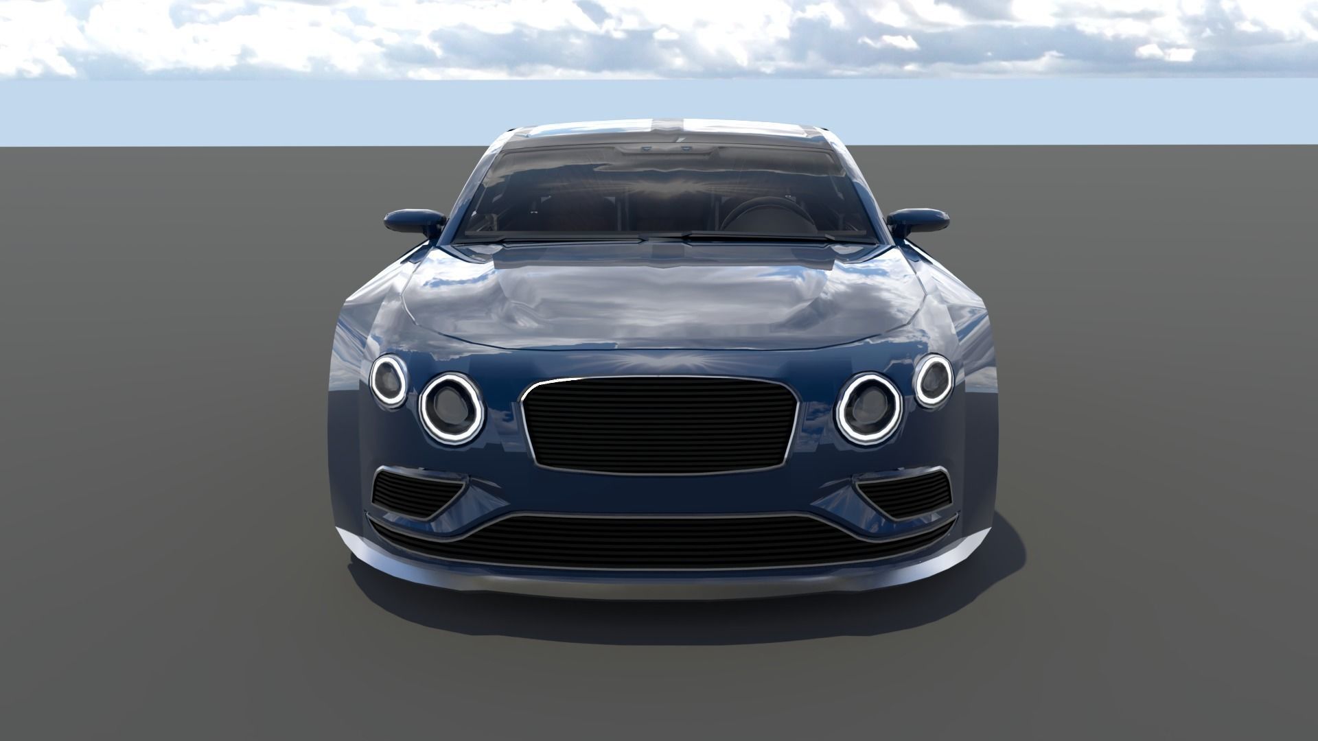 Generic Large 4 Door Sedan Low-poly 3D model_3