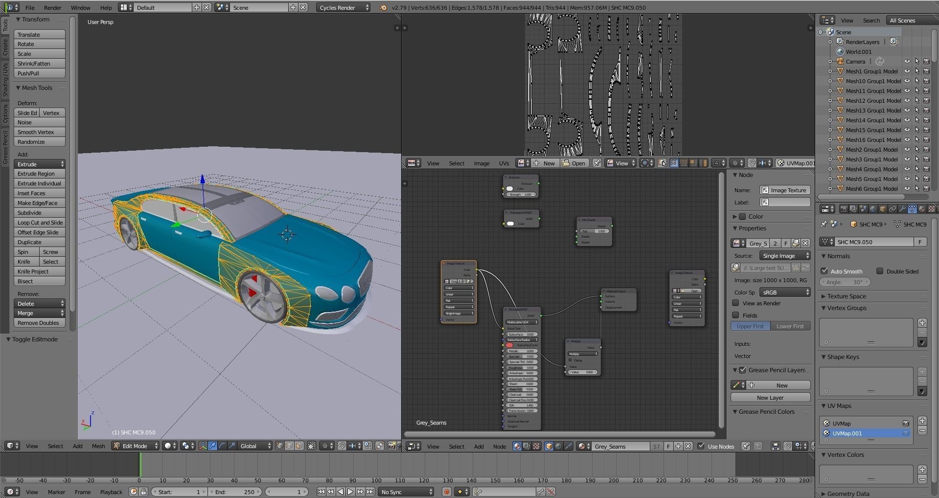 Generic Large 4 Door Sedan Low-poly 3D model_16