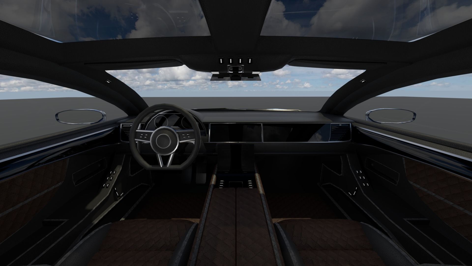 Generic Large 4 Door Sedan Low-poly 3D model_9