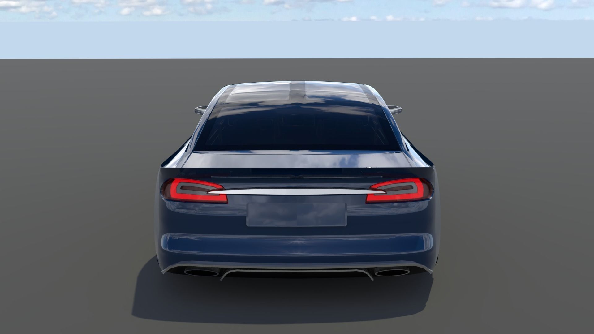 Generic Large 4 Door Sedan Low-poly 3D model_4