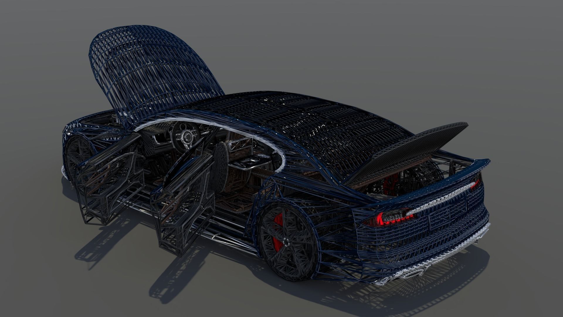 Generic Large 4 Door Sedan Low-poly 3D model_15