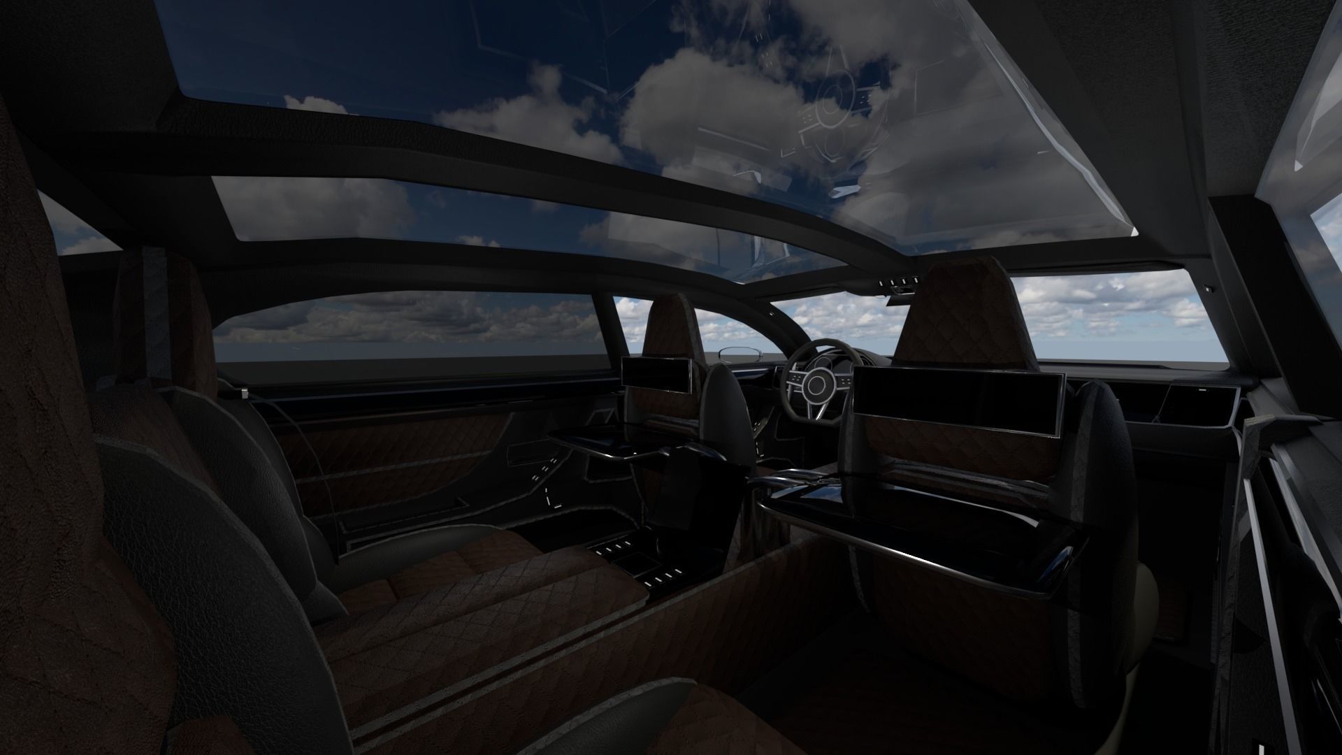 Generic Large 4 Door Sedan Low-poly 3D model_10