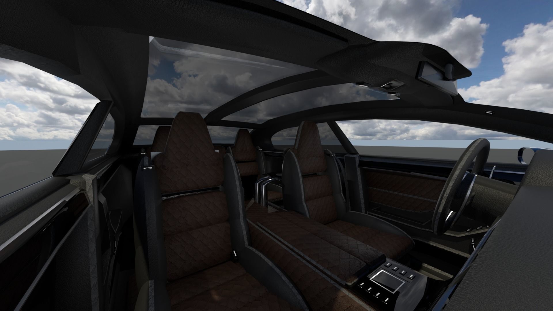 Generic Large 4 Door Sedan Low-poly 3D model_8