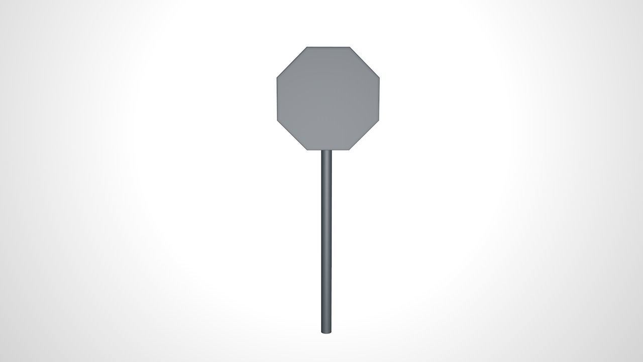 Stop Sign-Low-Poly Free low-poly 3D model_3