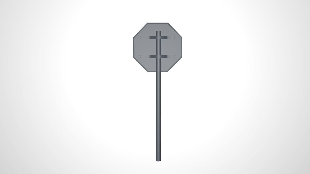Stop Sign-Low-Poly Free low-poly 3D model_5