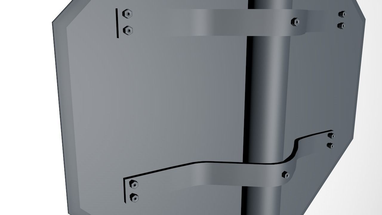 Stop Sign-Low-Poly Free low-poly 3D model_10