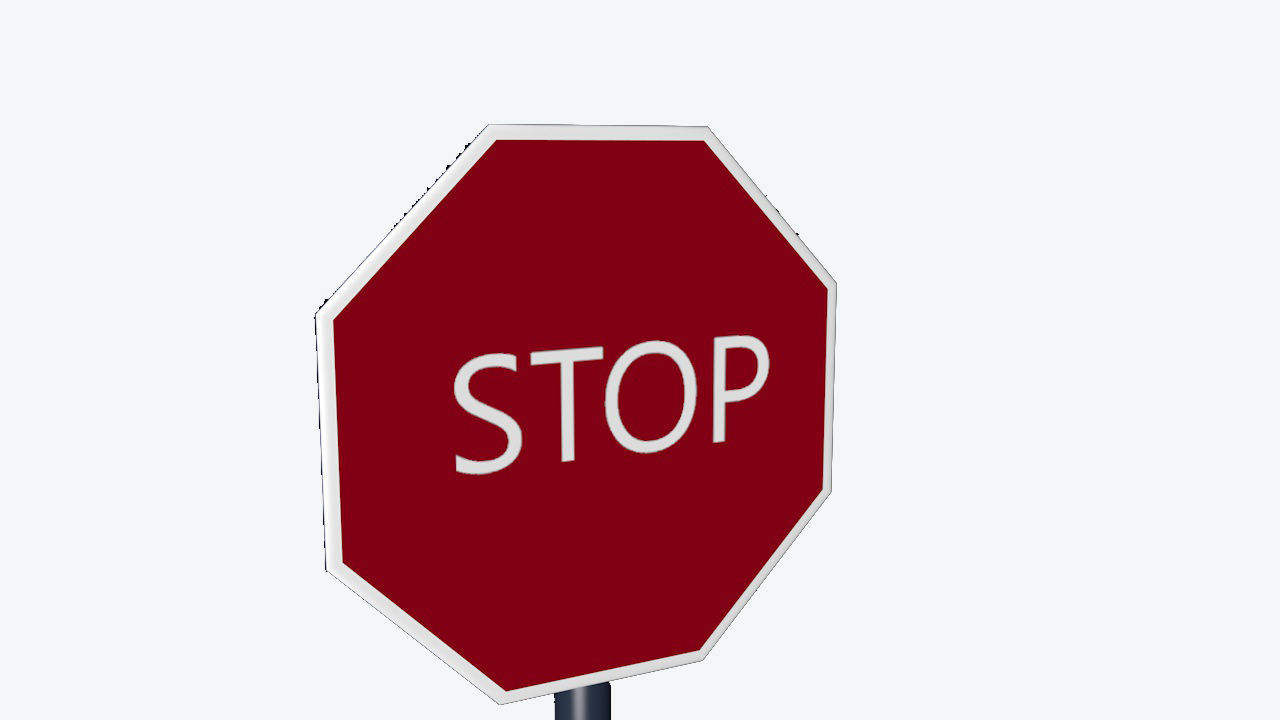 Stop Sign-Low-Poly Free low-poly 3D model_9