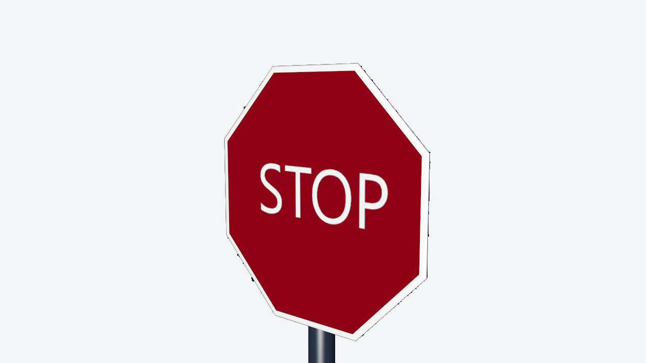 Stop Sign-Low-Poly Free low-poly 3D model_8