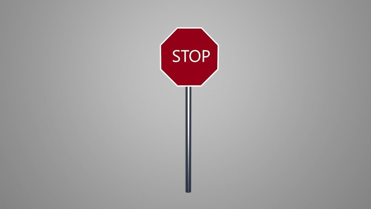 Stop Sign-Low-Poly Free low-poly 3D model_2