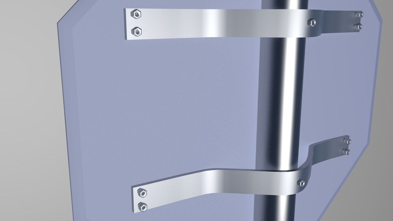 Stop Sign-Low-Poly Free low-poly 3D model_7