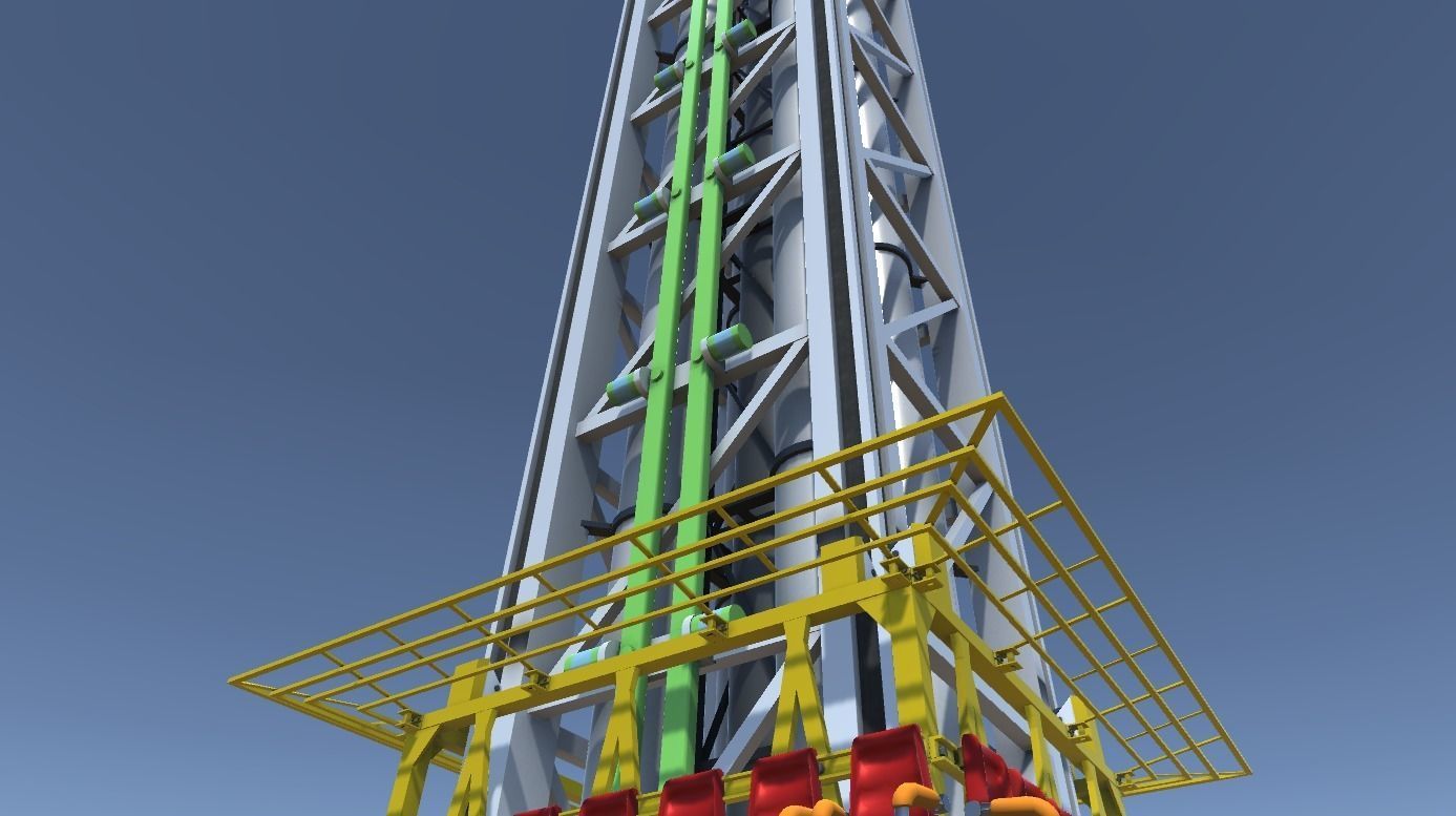 3D model High Detail Fairground Ride 11 - Freefall VR / AR / low-poly ...