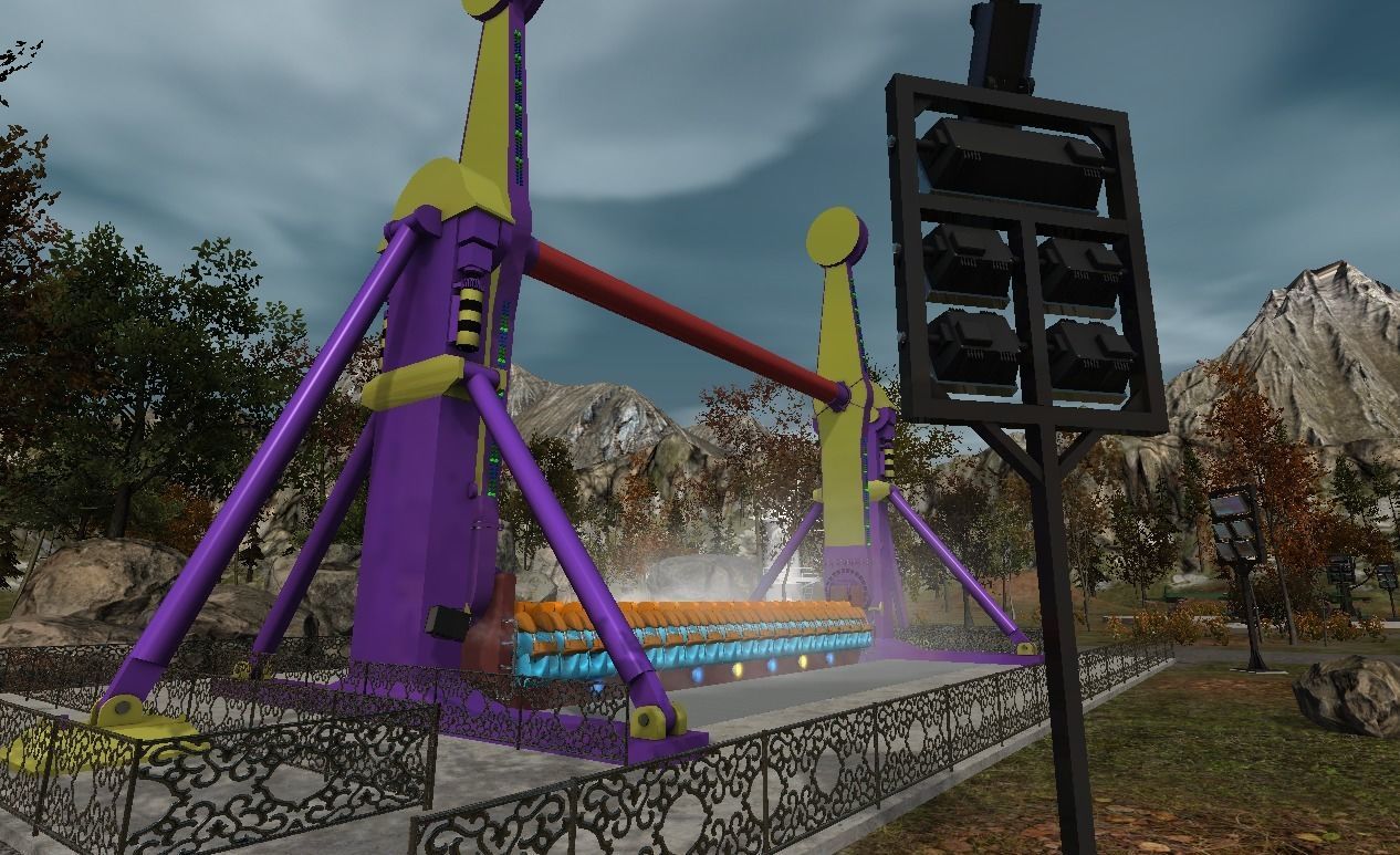 High Detail Fairground Ride 12 - Topspin Low-poly 3D model_7