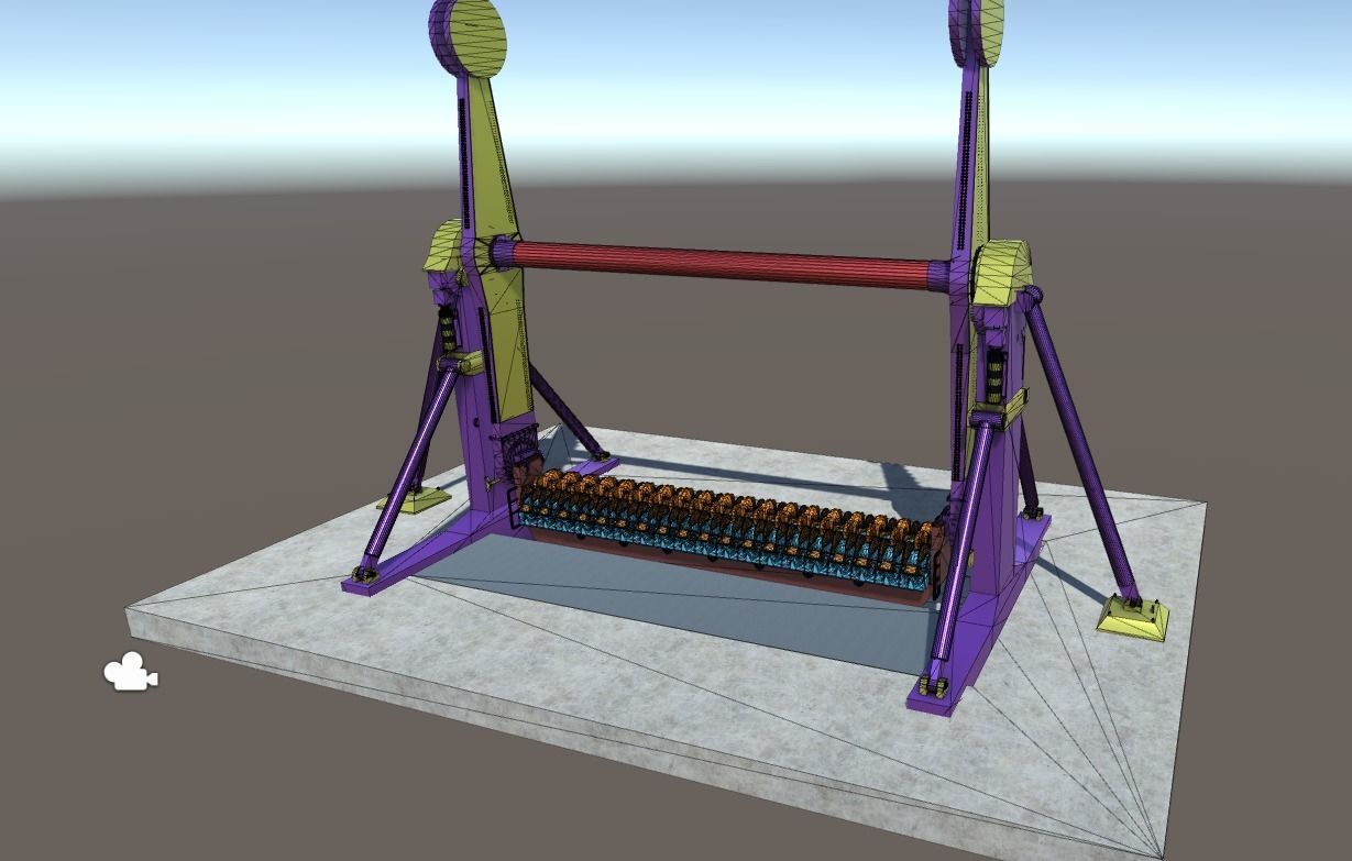 High Detail Fairground Ride 12 - Topspin Low-poly 3D model_2