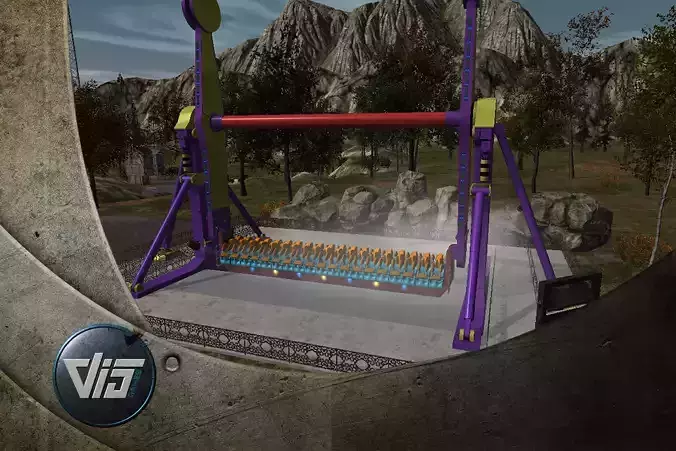 High Detail Fairground Ride 12 - Topspin Low-poly 3D model